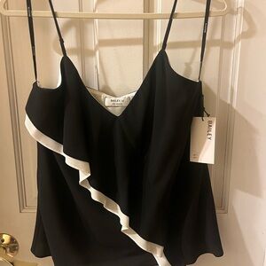 Bailey 44 NWT $158 Black and White Layered Camisole Sexy Size L